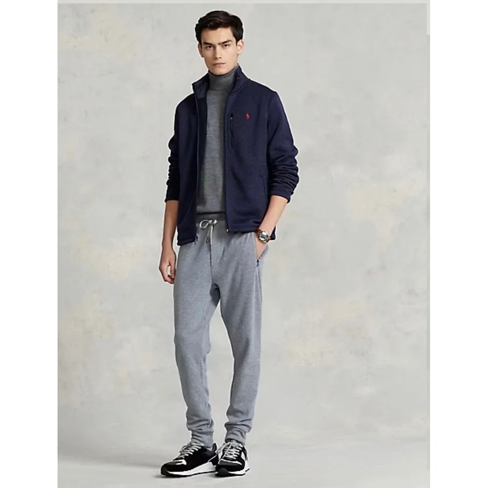 Polo Ralph Lauren Full Zip Jacket Mens Small Navy brushed Fleece Pony Logo
